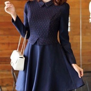 Winter Korean-style wool dress